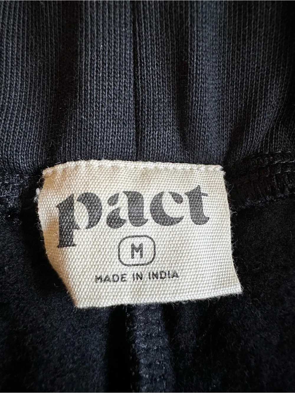 Tiny Hole Fixed NWOT Pact Black Organic Brushed Fleece Sweatpant W/ Pockets Cozy - Picture 6 of 10